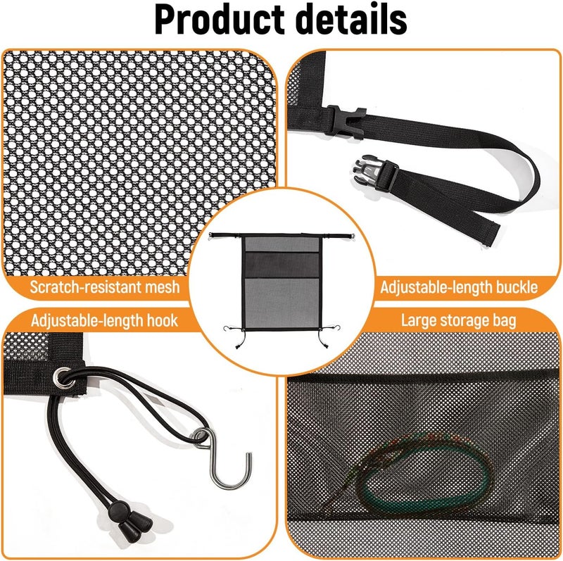 Veitail Dog Car Barrier,Dog Net for Car Divider,Pet Barrier with Mesh Organizer,Universal for Car,SUV,Truck - Image 5